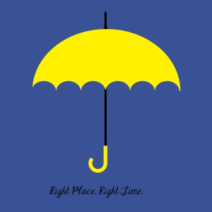 The Yellow Umbrella, symbol of the How I Met Your Mother TV show, and being at the "right place at the right time". Note: the Swedish flag colors!
